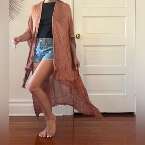 Free People peachy kimono robe